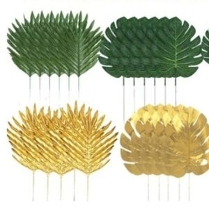 Green and Gold Decorative Leaves